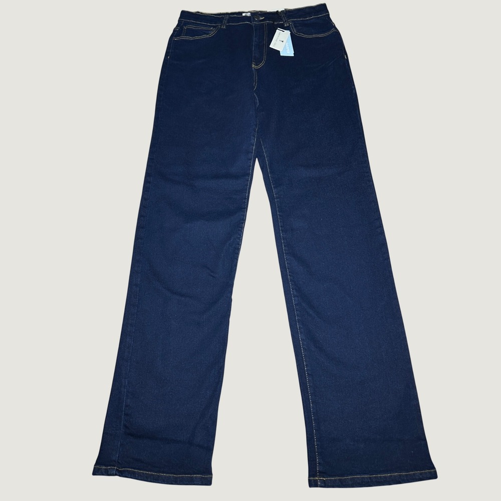 NEW American Tall Harper Jeans Women 33x37 High Rise Straight Ink Blue Dark Wash